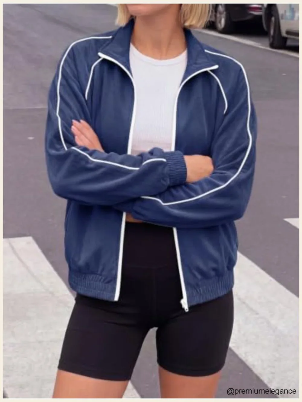 Full Zip Stand Collar Workout Track Jacket with Pockets